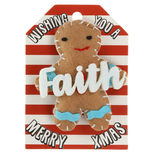 GB076 - Personalised Gingerbread Christmas Tree Decoration - Faith