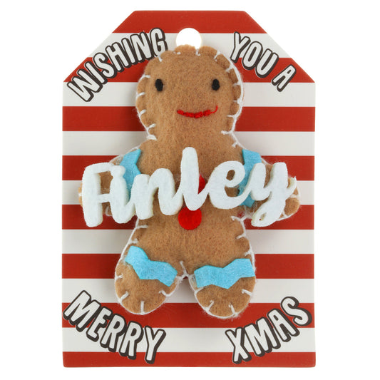 GB077 - Personalised Gingerbread Christmas Tree Decoration - Finley