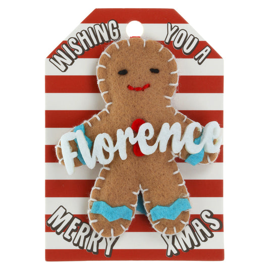 GB078 - Personalised Gingerbread Christmas Tree Decoration - Florence