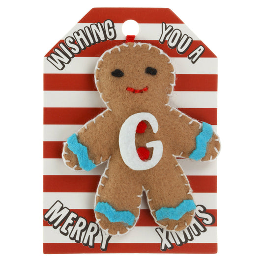 GB082 - Personalised Gingerbread Christmas Tree Decoration - G