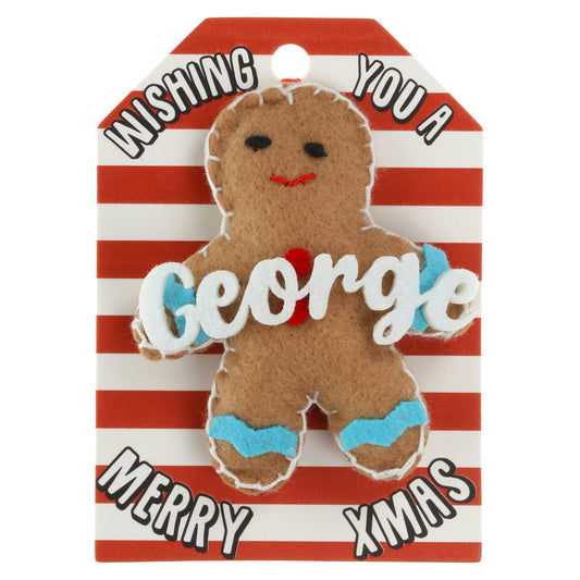 GB083 - Personalised Gingerbread Christmas Tree Decoration - George