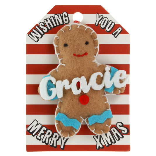 GB085 - Personalised Gingerbread Christmas Tree Decoration - Gracie