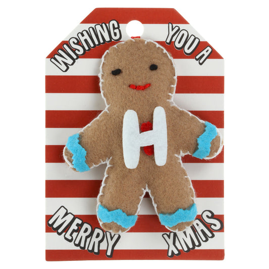 GB086 - Personalised Gingerbread Christmas Tree Decoration - H