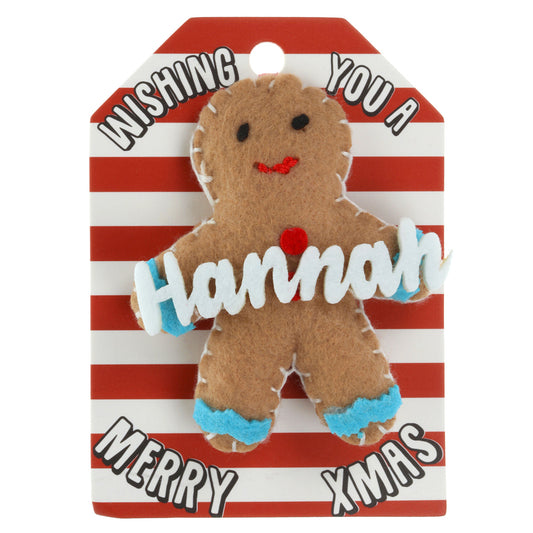 GB087 - Personalised Gingerbread Christmas Tree Decoration - Hannah