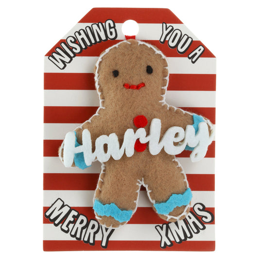 GB088 - Personalised Gingerbread Christmas Tree Decoration - Harley
