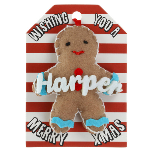 GB089 - Personalised Gingerbread Christmas Tree Decoration - Harper