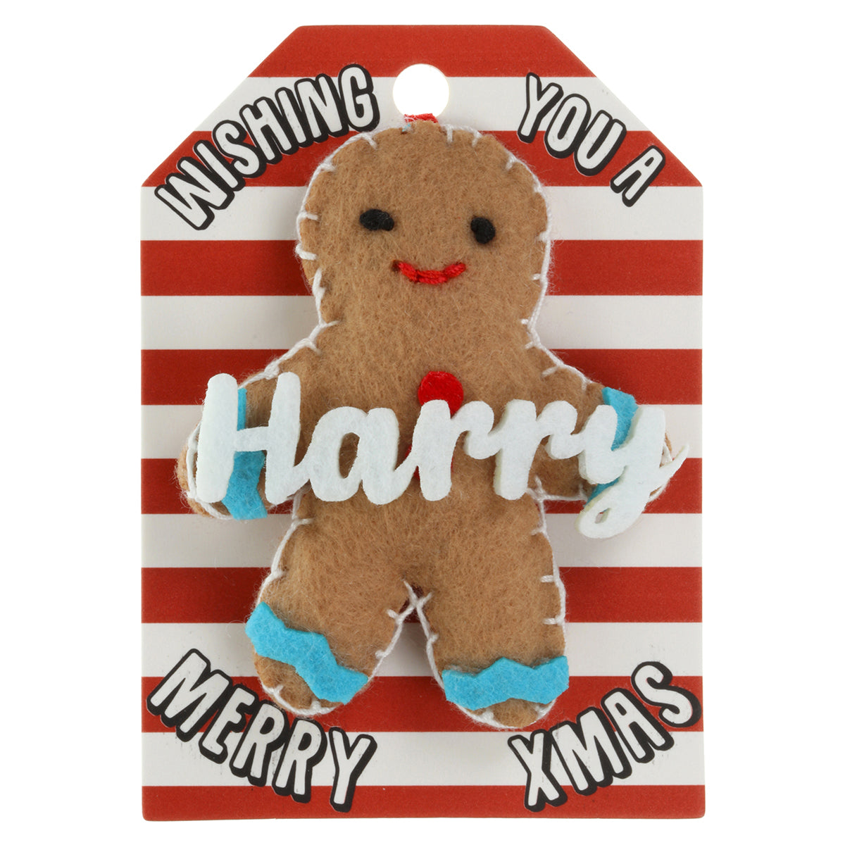 Personalised Gingerbread Christmas Tree Decoration - Harry