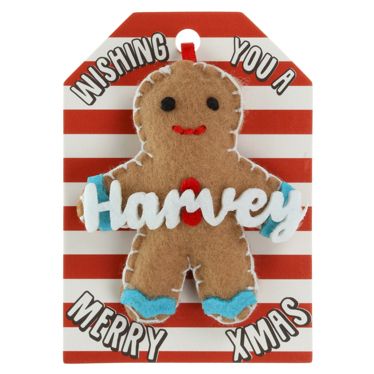 Personalised Gingerbread Christmas Tree Decoration - Harvey