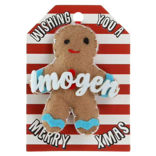 GB098 - Personalised Gingerbread Christmas Tree Decoration - Imogen