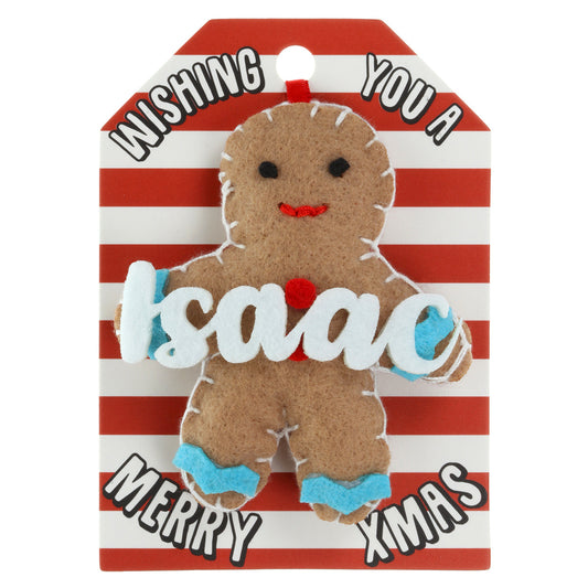 GB099 - Personalised Gingerbread Christmas Tree Decoration - Isaac