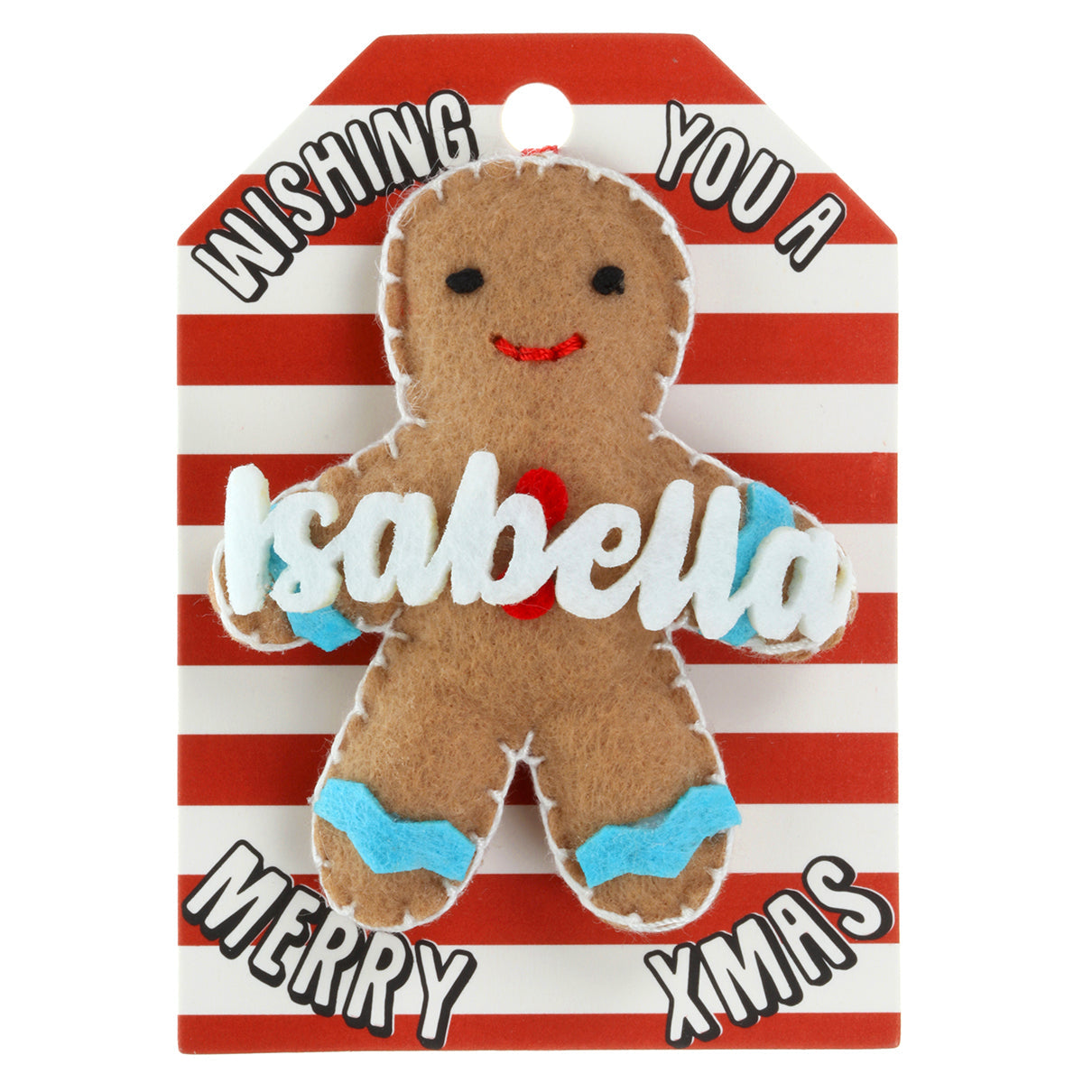 Personalised Gingerbread Christmas Tree Decoration - Isabella