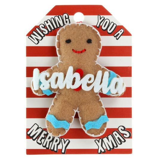 GB100 - Personalised Gingerbread Christmas Tree Decoration - Isabella