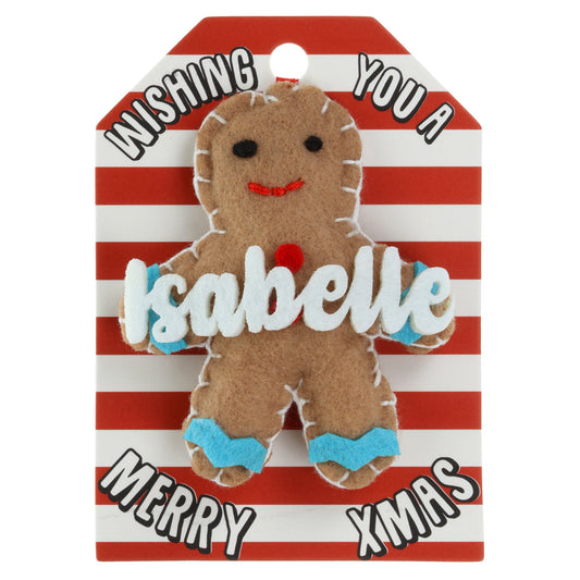 GB101 - Personalised Gingerbread Christmas Tree Decoration - Isabelle
