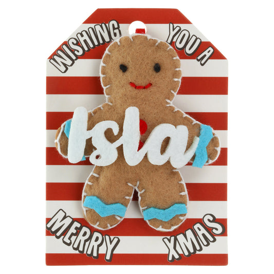 GB102 - Personalised Gingerbread Christmas Tree Decoration - Isla