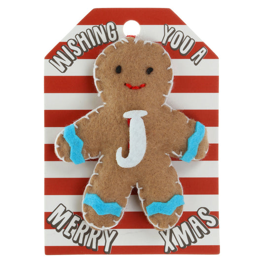 GB105 - Personalised Gingerbread Christmas Tree Decoration - J
