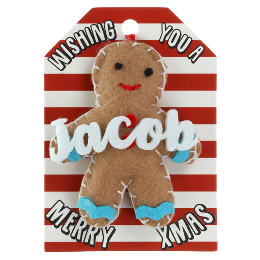 GB107 - Personalised Gingerbread Christmas Tree Decoration - Jacob