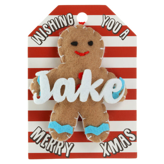 GB108 - Personalised Gingerbread Christmas Tree Decoration - Jake