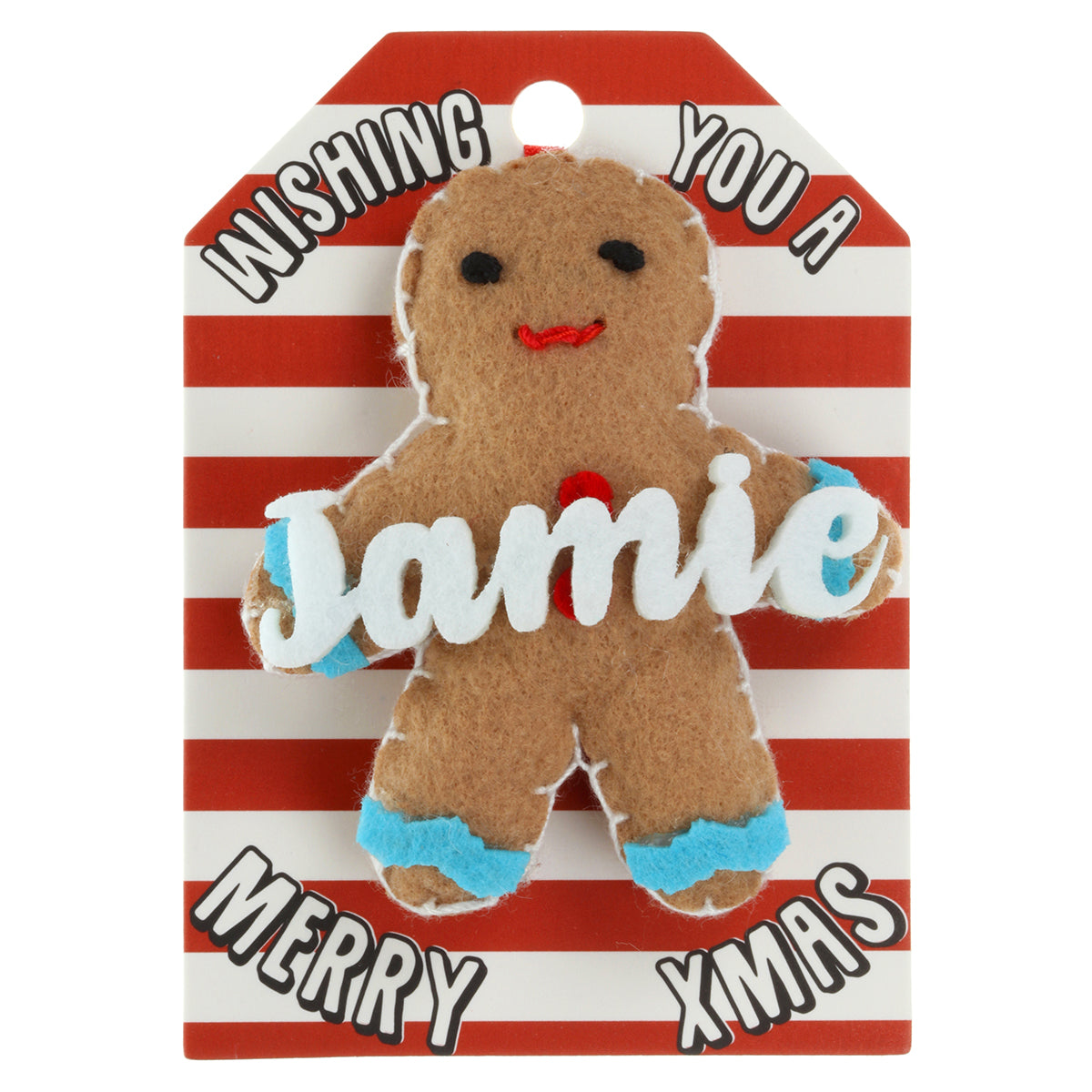 Personalised Gingerbread Christmas Tree Decoration - Jamie