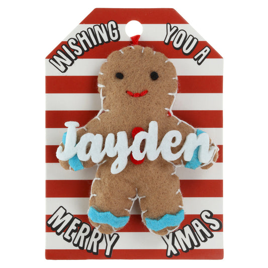 GB112 - Personalised Gingerbread Christmas Tree Decoration - Jayden