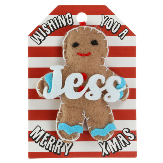 GB114 - Personalised Gingerbread Christmas Tree Decoration - Jess