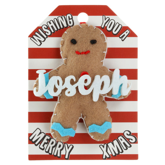 GB115 - Personalised Gingerbread Christmas Tree Decoration - Joseph
