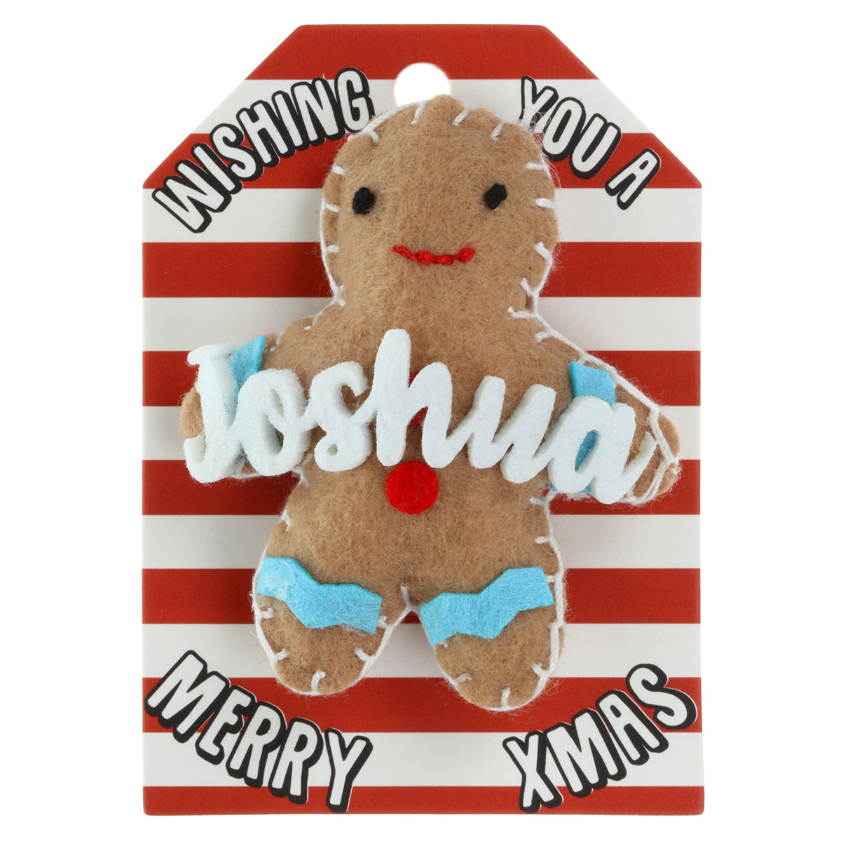 Personalised Gingerbread Christmas Tree Decoration - Joshua