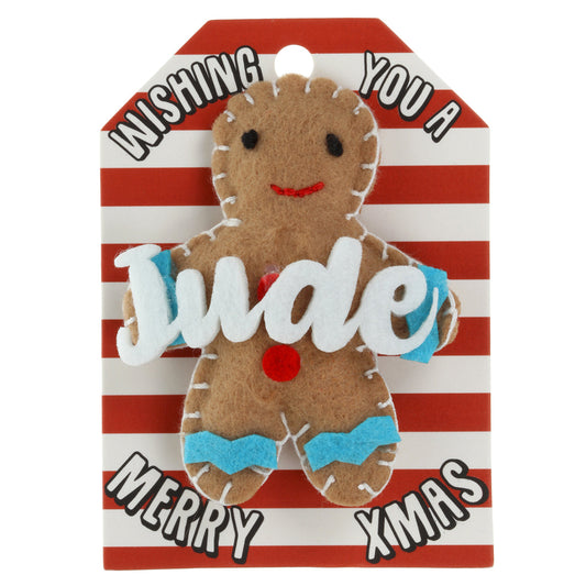 GB117 - Personalised Gingerbread Christmas Tree Decoration - Jude