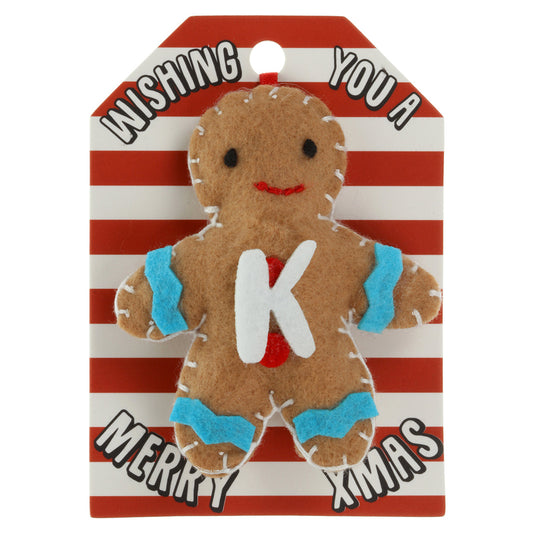 GB118 - Personalised Gingerbread Christmas Tree Decoration - K