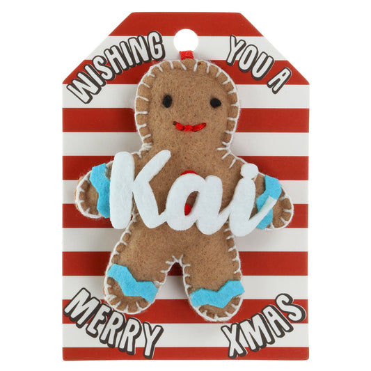 GB119 - Personalised Gingerbread Christmas Tree Decoration - Kai