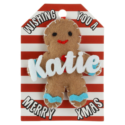 GB120 - Personalised Gingerbread Christmas Tree Decoration - Katie