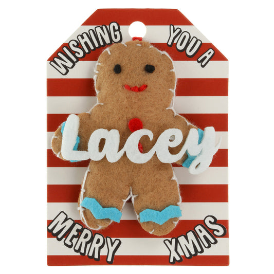 GB123 - Personalised Gingerbread Christmas Tree Decoration - Lacey