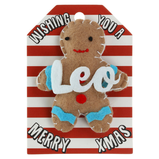 GB127 - Personalised Gingerbread Christmas Tree Decoration - Leo