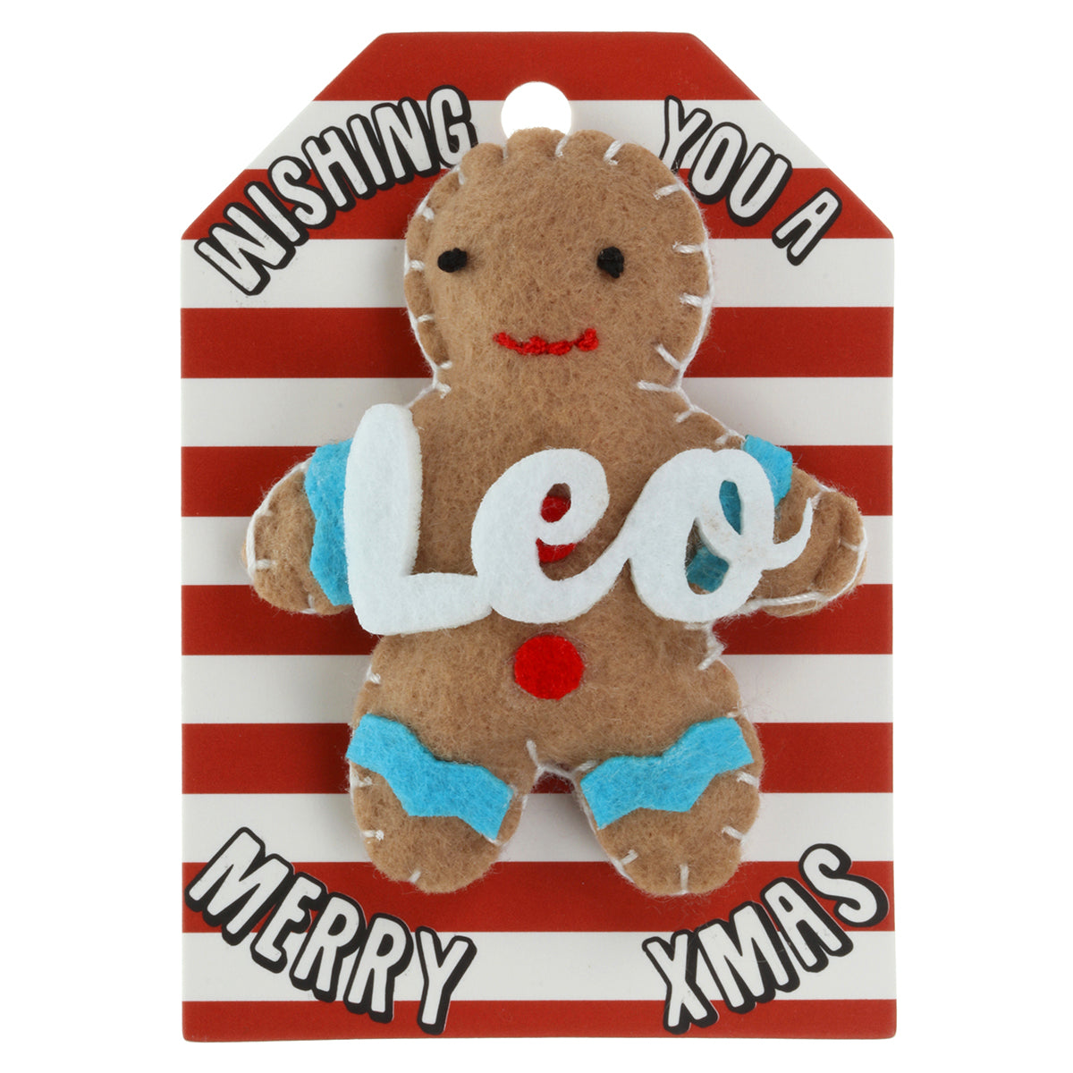 Personalised Gingerbread Christmas Tree Decoration - Leo