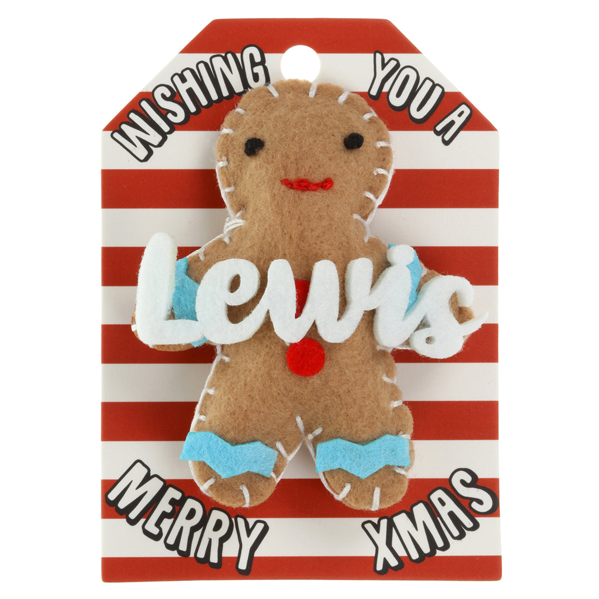 GB128 - Personalised Gingerbread Christmas Tree Decoration - Lewis