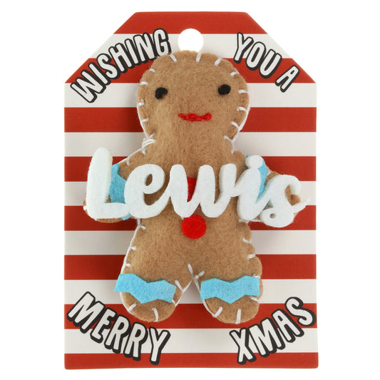 GB128 - Personalised Gingerbread Christmas Tree Decoration - Lewis