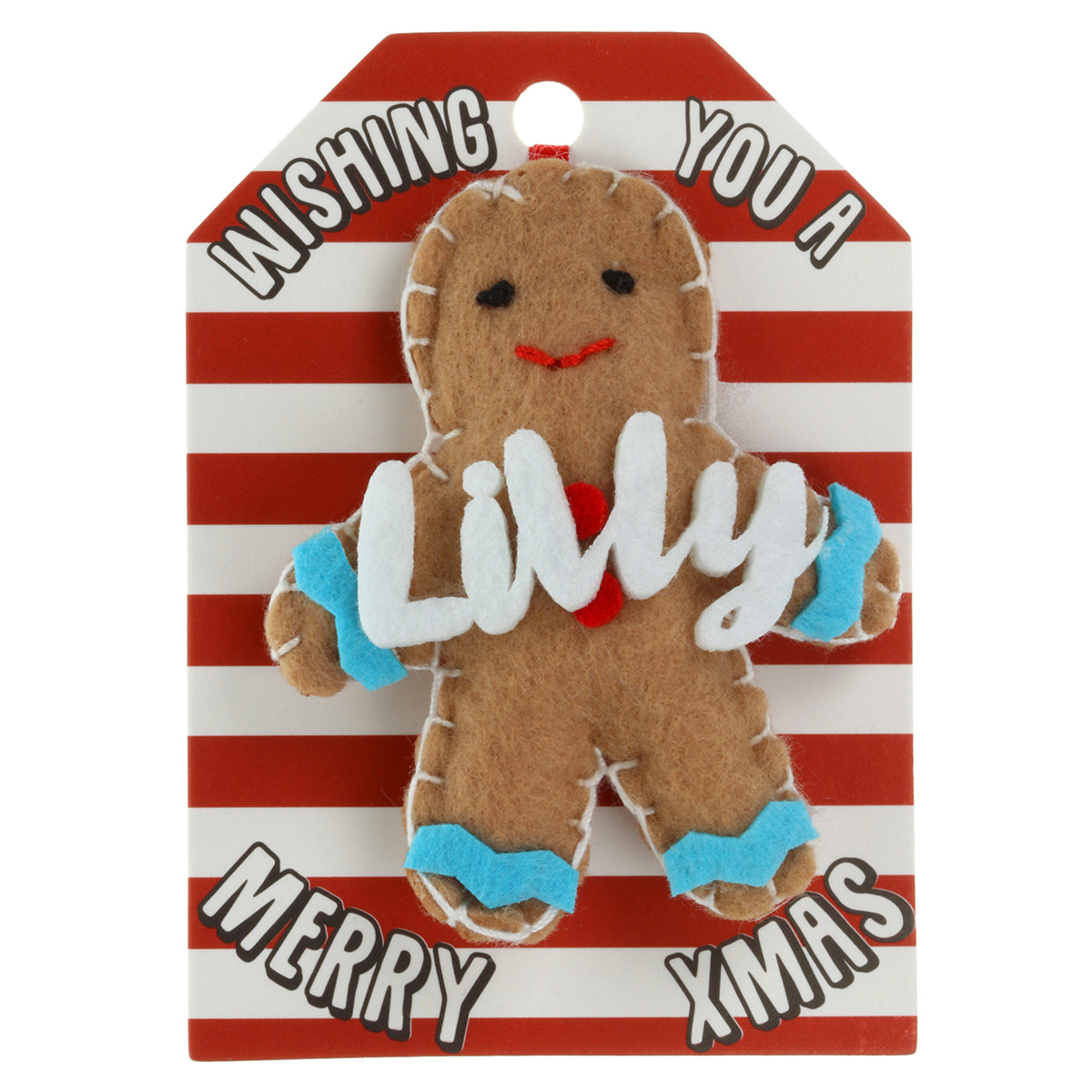 GB130 - Personalised Gingerbread Christmas Tree Decoration - Lilly
