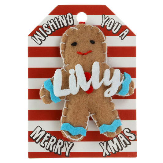 GB130 - Personalised Gingerbread Christmas Tree Decoration - Lilly