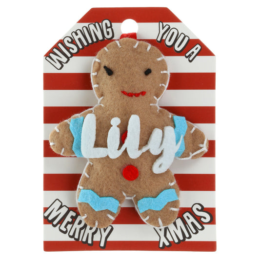 GB131 - Personalised Gingerbread Christmas Tree Decoration - Lily