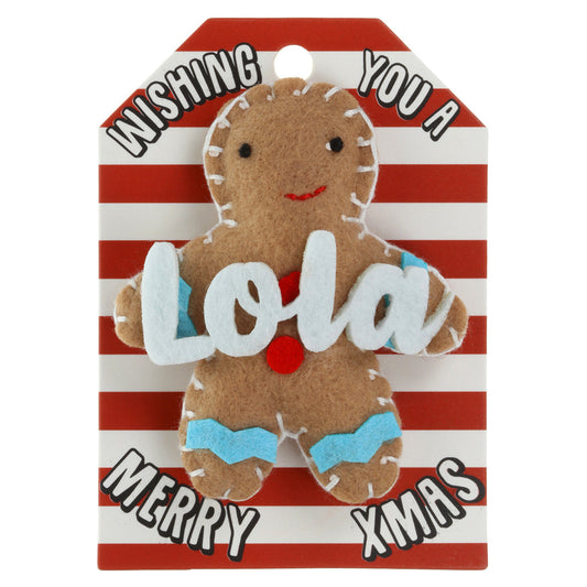 GB133 - Personalised Gingerbread Christmas Tree Decoration - Lola