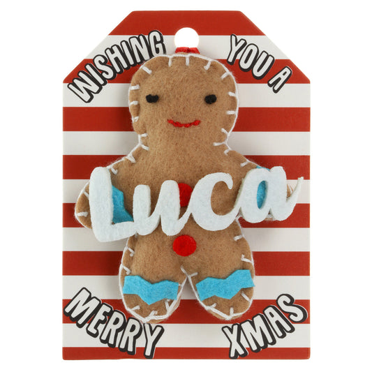 GB134 - Personalised Gingerbread Christmas Tree Decoration - Luca