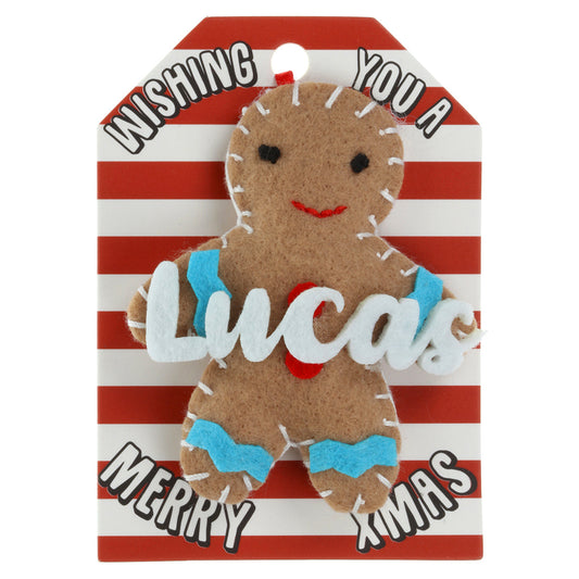 GB135 - Personalised Gingerbread Christmas Tree Decoration - Lucas