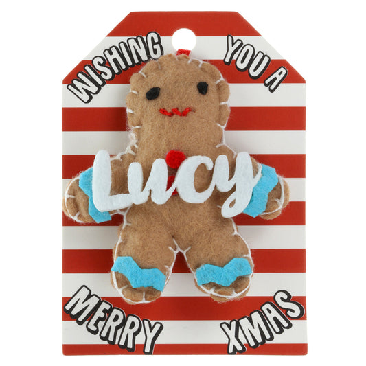 GB136 - Personalised Gingerbread Christmas Tree Decoration - Lucy
