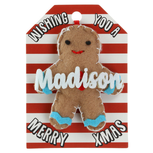 GB139 - Personalised Gingerbread Christmas Tree Decoration - Madison