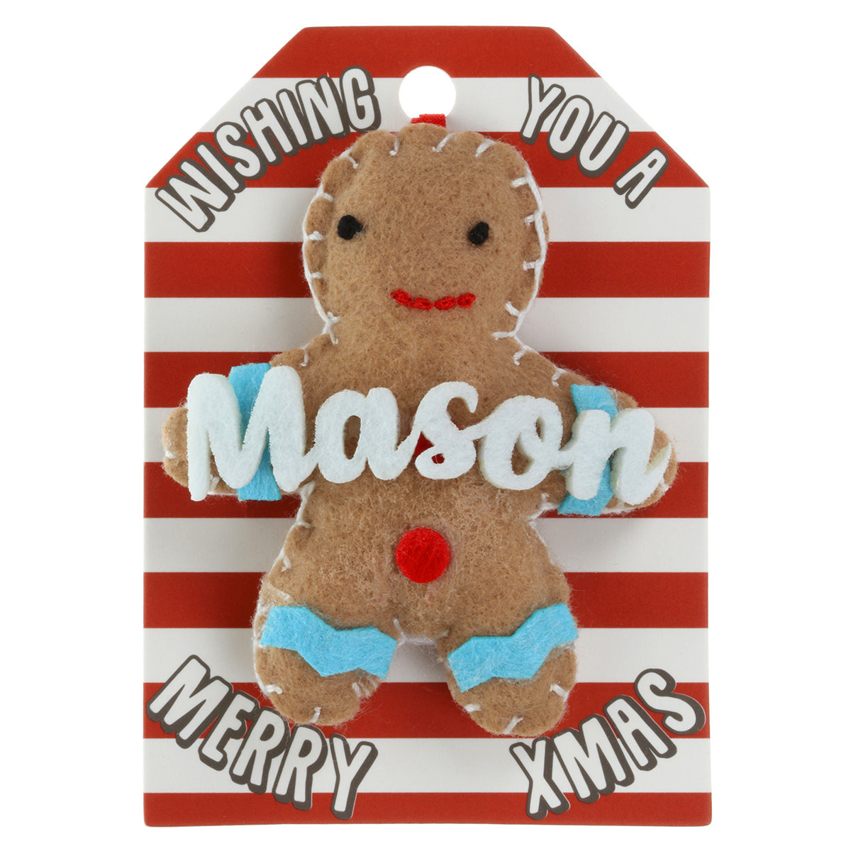 GB143 - Personalised Gingerbread Christmas Tree Decoration - Mason