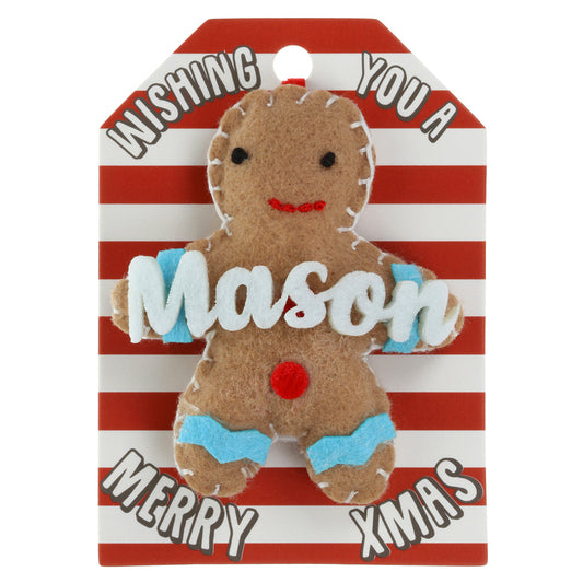 GB143 - Personalised Gingerbread Christmas Tree Decoration - Mason