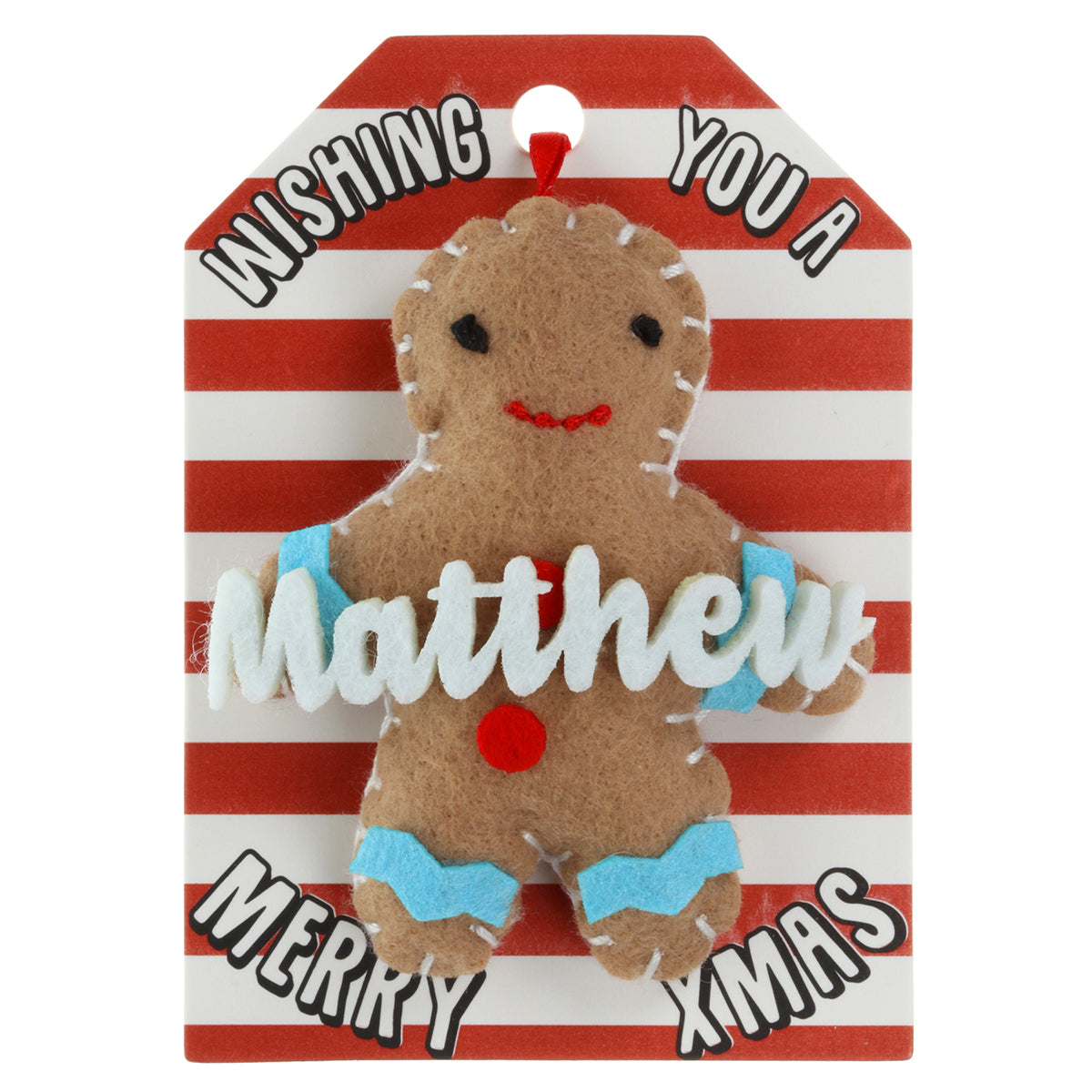 GB144 - Personalised Gingerbread Christmas Tree Decoration - Matthew