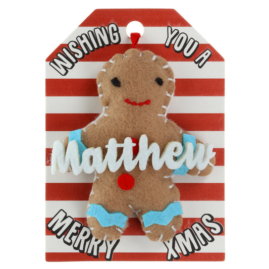 GB144 - Personalised Gingerbread Christmas Tree Decoration - Matthew
