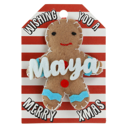 GB146 - Personalised Gingerbread Christmas Tree Decoration - Maya