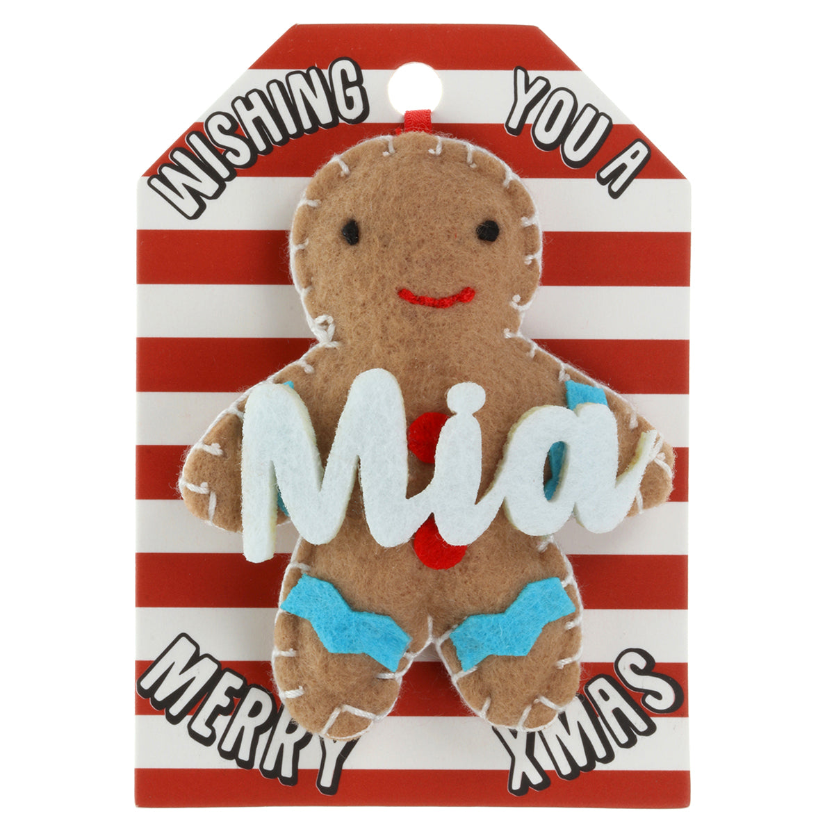 GB148 - Personalised Gingerbread Christmas Tree Decoration - Mia