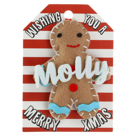 GB150 - Personalised Gingerbread Christmas Tree Decoration - Molly